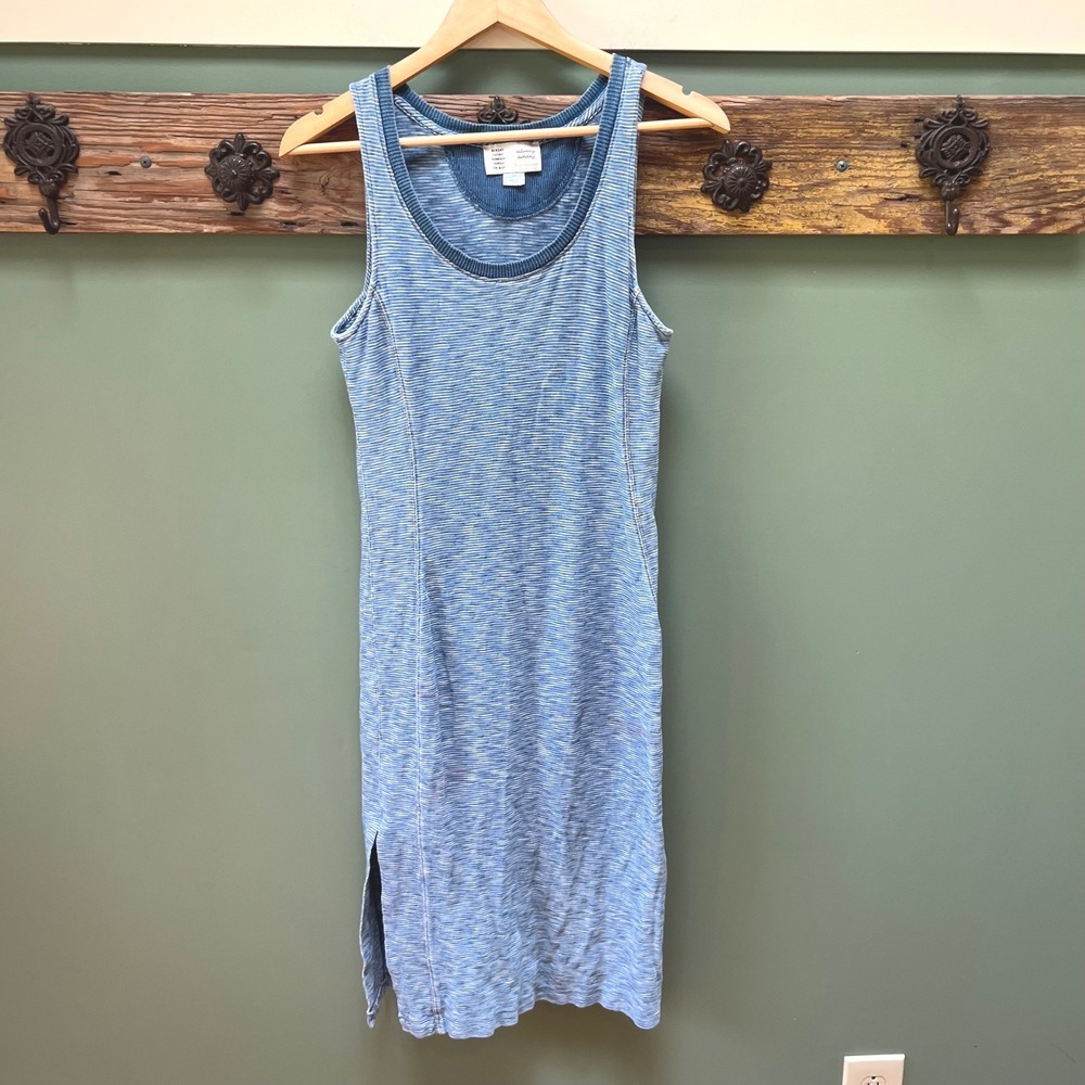Saturday Sunday Anthropologie Blue Striped Ribbed Tank Dress‎ SP Petite Small